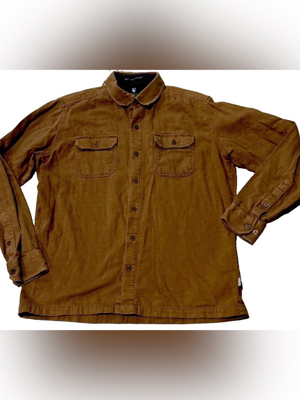 KÜHL "Outsider" Waxed cotton canvas outdoor workwear Shirt-Jac Brown hiking MED